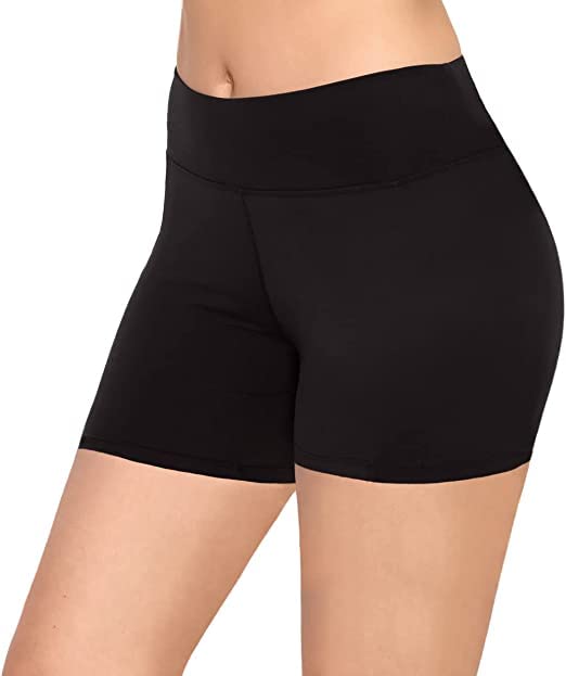 Biker Shorts For Women - High Waist Biker Shorts Without Pockets - Yoga Shorts