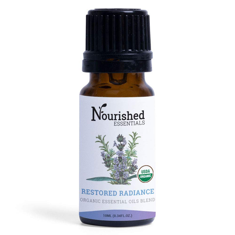 Organic Restored Radiance Essential Oil Blend From Nourished Essentials - 100% Pure Usda Organic Essential Oil For Aromatherapy Diffusers, Self-Care Products, And More. 0.34 Fl.Oz/10ml