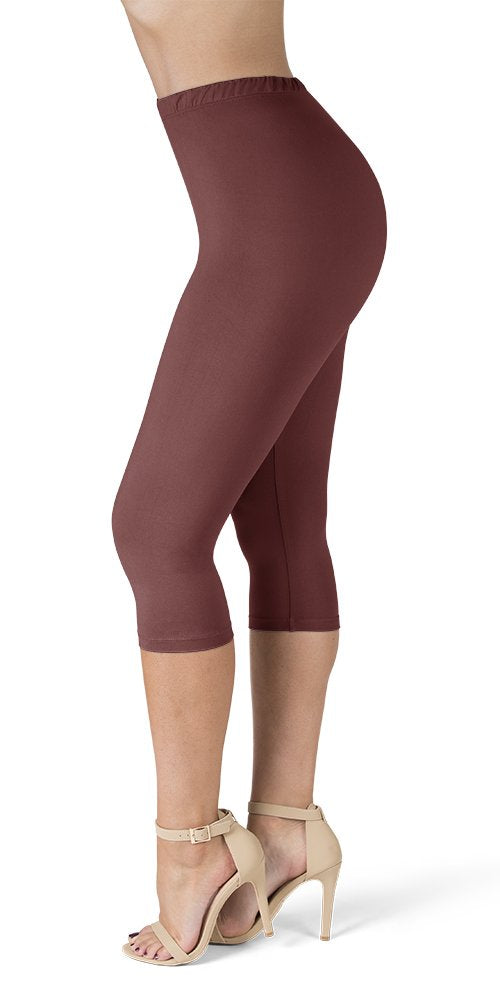 High Waisted Leggings For Women  Capri  1 Inch Waistband