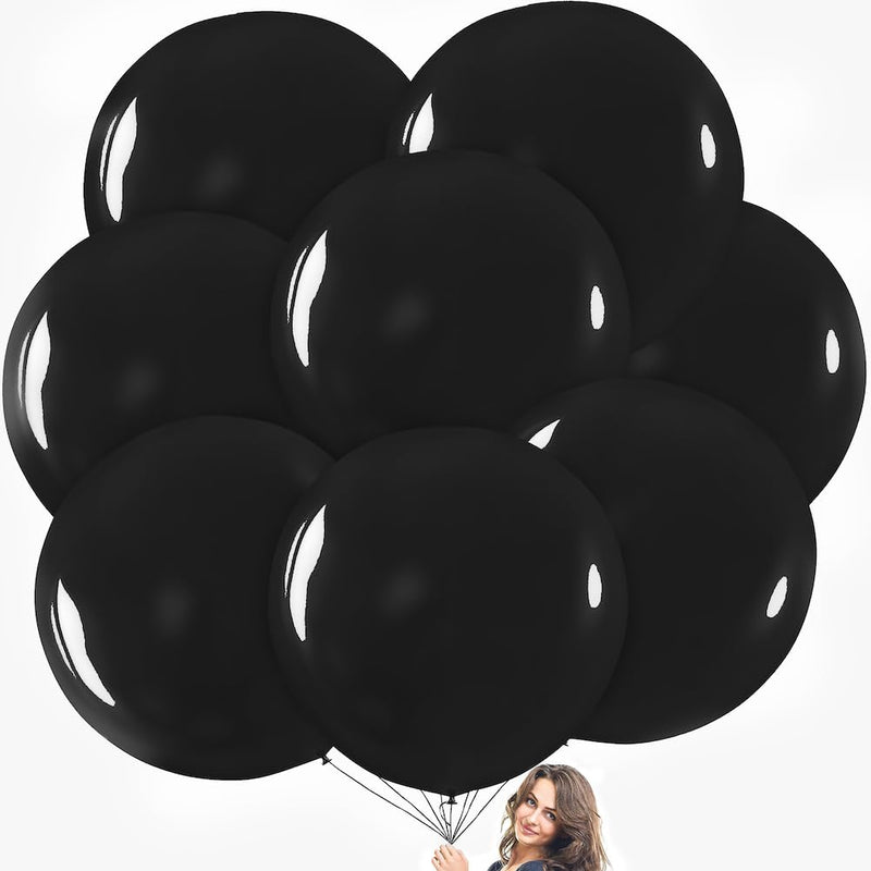 Black Giant Balloons - 8 Jumbo 36 Inch Black Balloons For Photo Shoot, Wedding