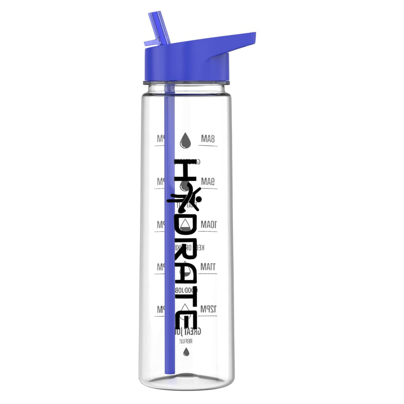 Motivational 900ml Straw Water Bottle  With Time Markings, Bpa-Free