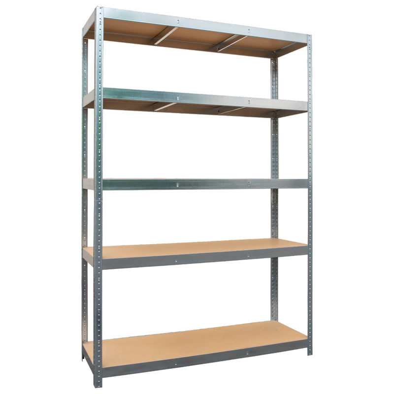 Garage Shelving Units: 180 X 90 X 45-1 Bay - Galvanised Steel - 5 Tier, Sheet