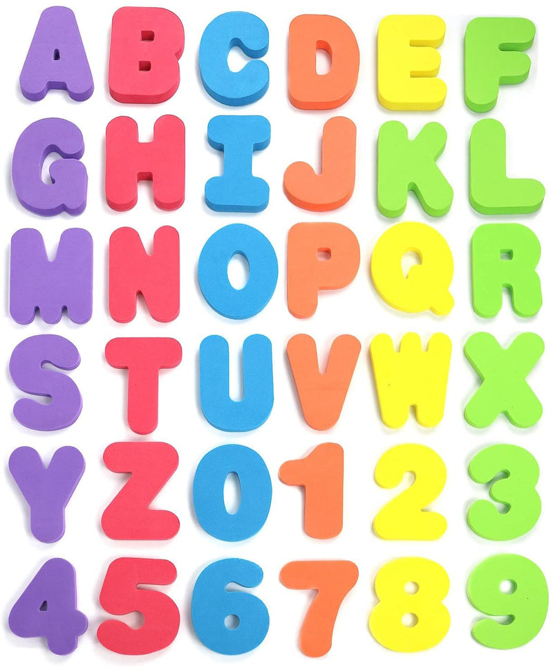 Click N Play 36 Piece Play Set Of Bath Foam Letters & Numbers With Mesh Bag