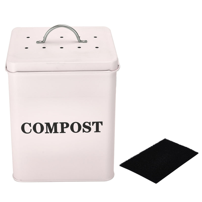 Kitchen Compost Bin - Metal Pail For Composting Kitchen Scraps - Small