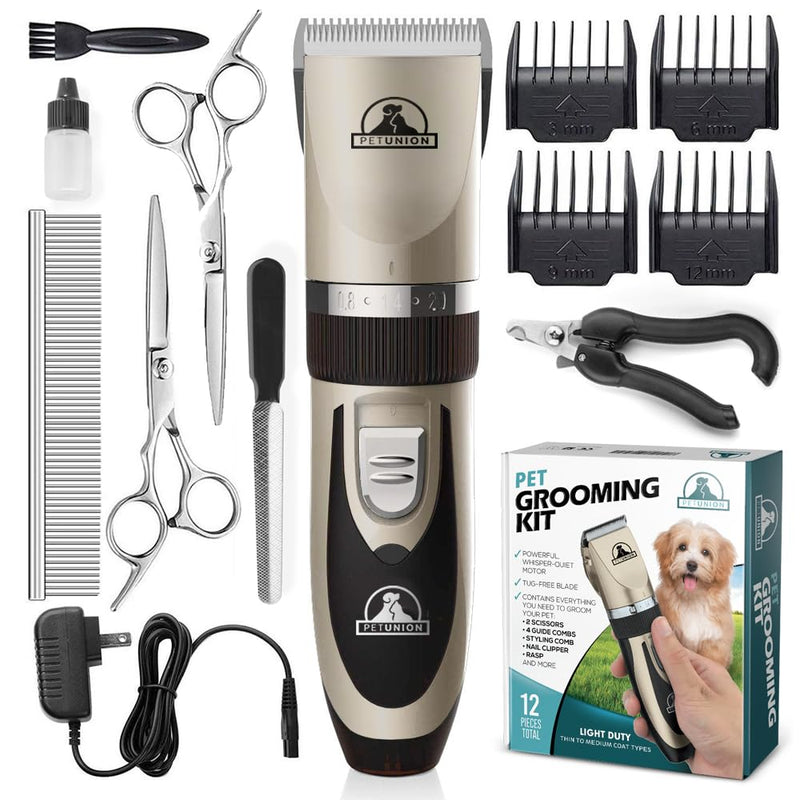 Professional Dog Grooming Kit - Rechargeable, Cordless Pet Grooming Clippers