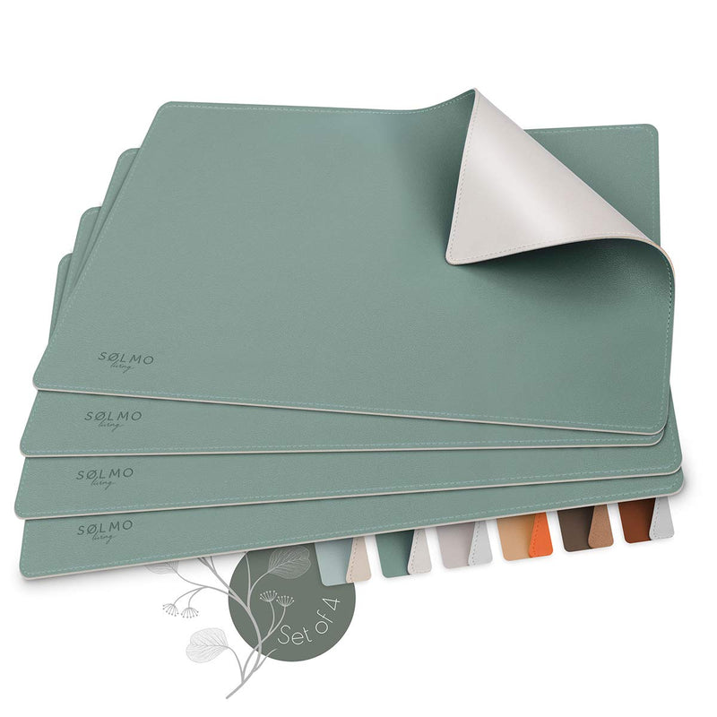 I Designer Place Mat Made Of Pu Leather, 44 X 32 Cm, Heat-Resistant, Two-Tone,