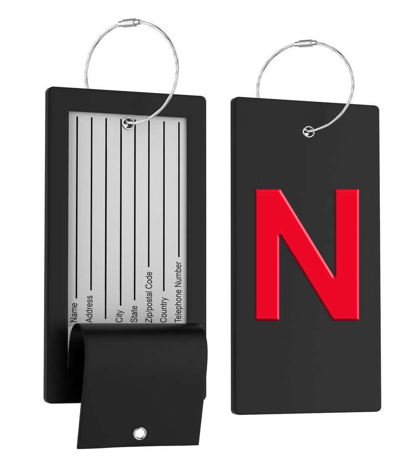 Luggage Bag Tag Initial - Fully Bendable Tag W/Stainless Steel