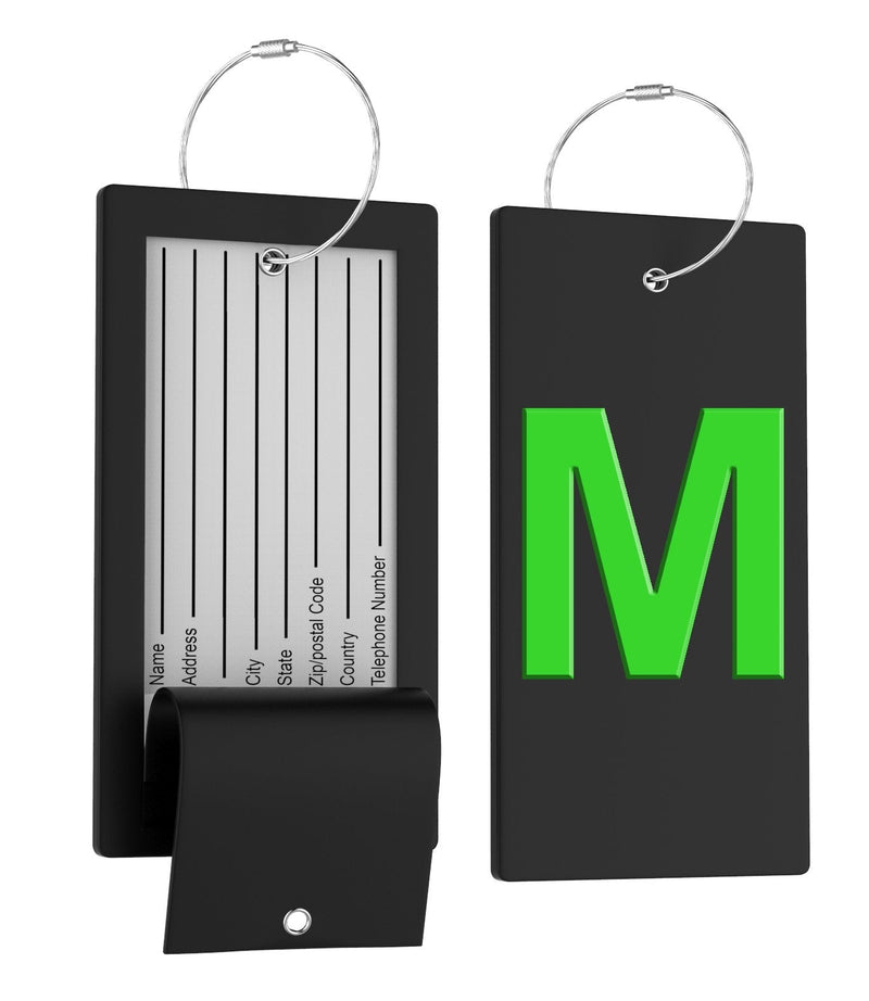 Luggage Bag Tag Initial - Fully Bendable Tag W/Stainless Steel