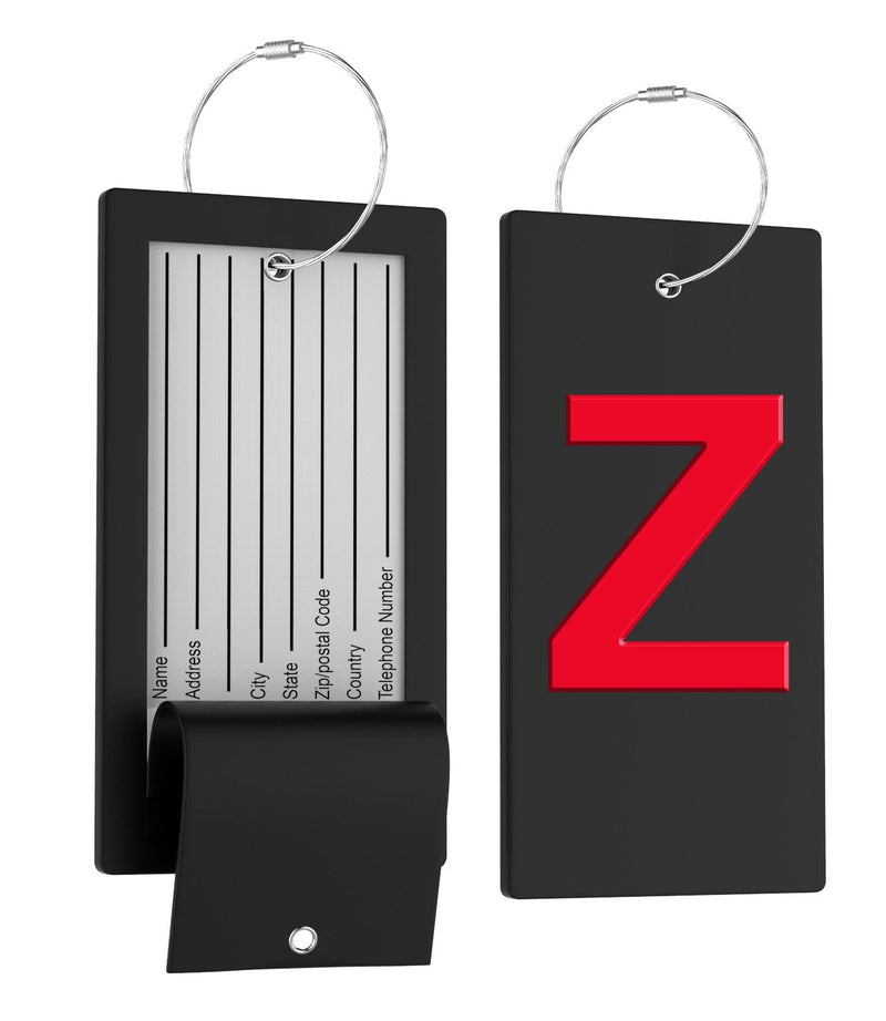 Luggage Bag Tag Initial - Fully Bendable Tag W/Stainless Steel