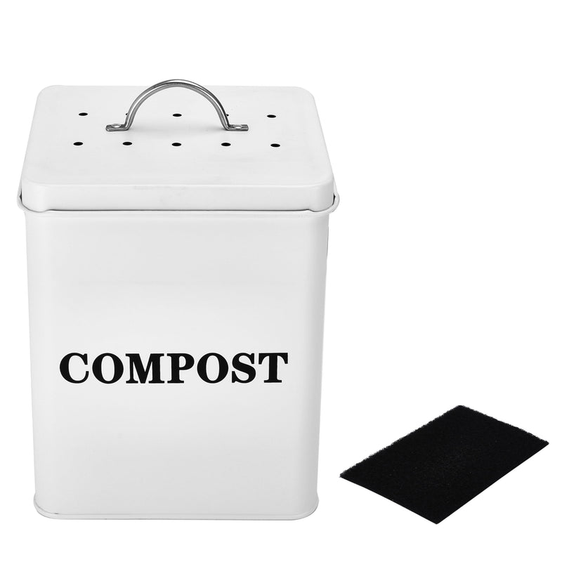 Kitchen Compost Bin - Metal Pail For Composting Kitchen Scraps - Small