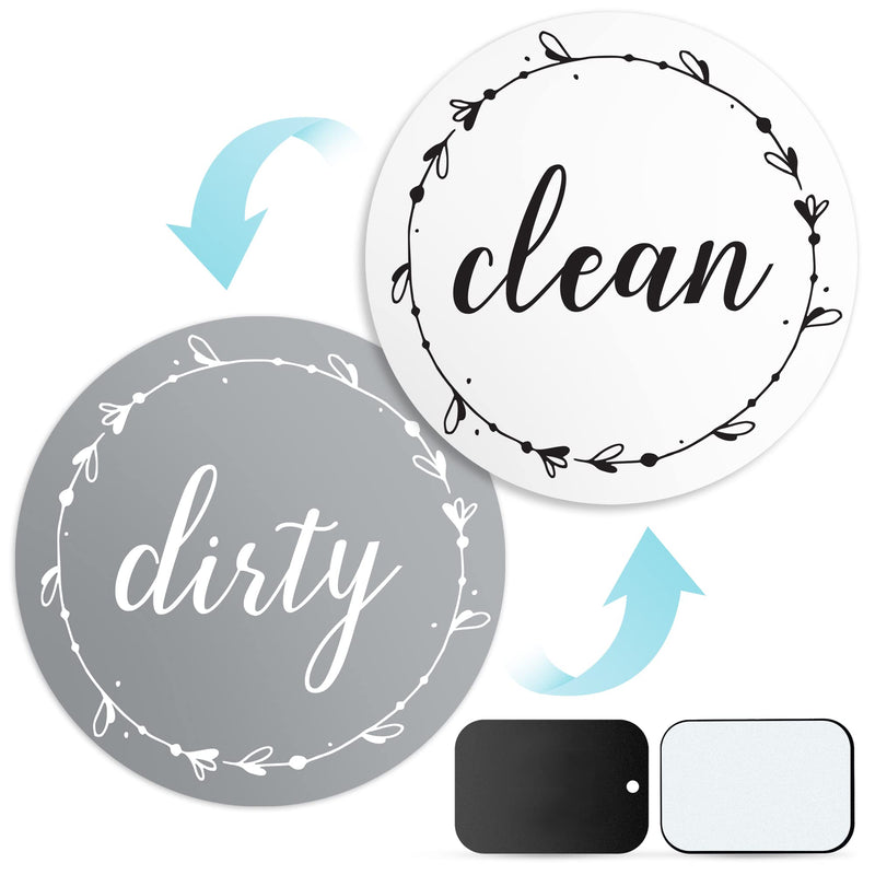 Dishwasher Magnet Clean Dirty Sign: Works On Stainless Steel Non Magnetic Dish