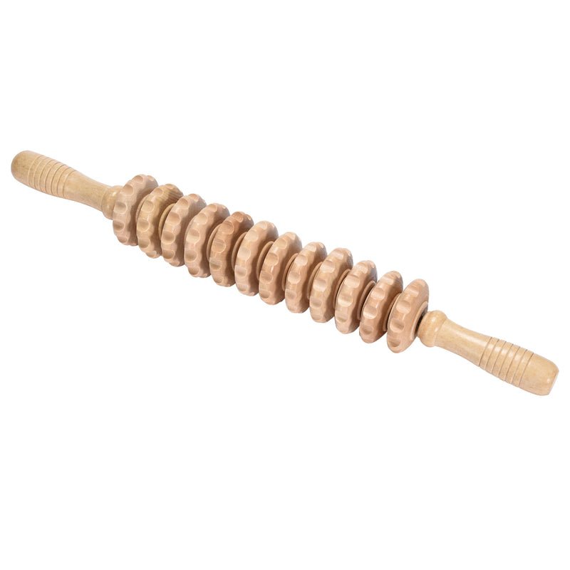 Wooden Massage Roller - Curved Design Massage Roller Stick For Enhanced