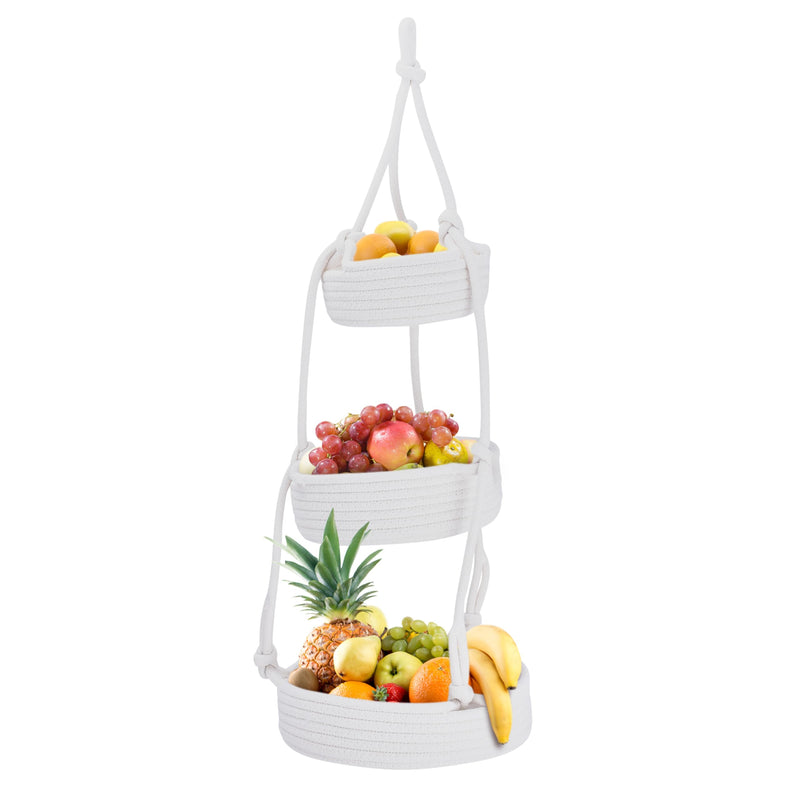 Regal Trunk Hanging Fruit Baskets For Kitchen - 3 Tiers Fruit Baskets Hanger -