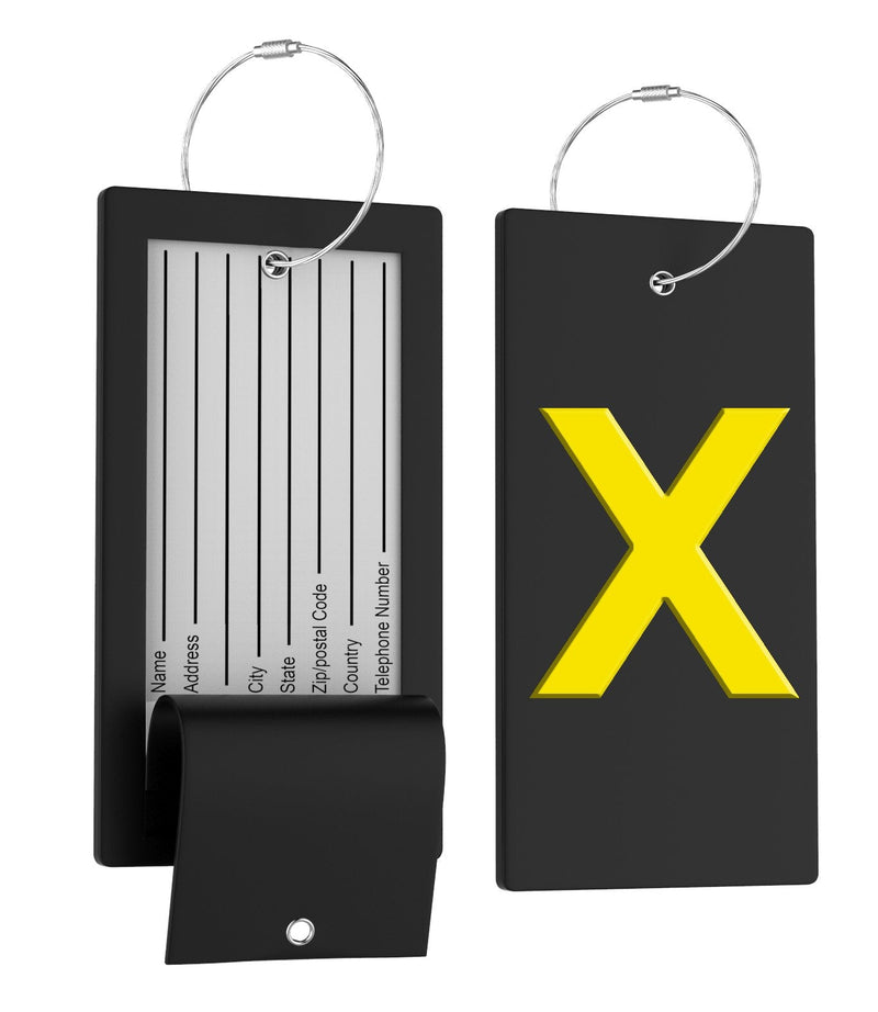 Luggage Bag Tag Initial - Fully Bendable Tag W/Stainless Steel