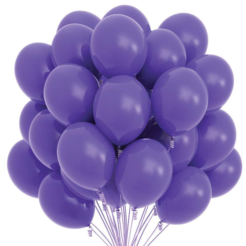 75 Purple Party Balloons 12 Inch Purple Balloons With Matching Color Ribbon