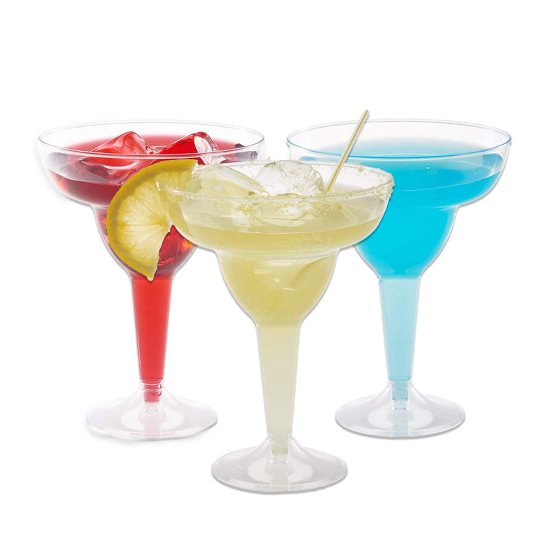 50 Clear Plastic Margarita Glasses, 12oz - Hard Cocktail Cups, Cinco De Mayo