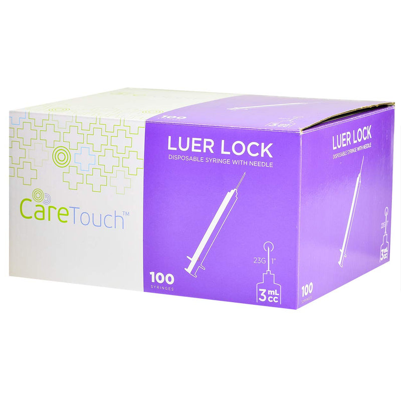 Care Touch Syringes Needles, Luer Lock - 3ml 23gx1"