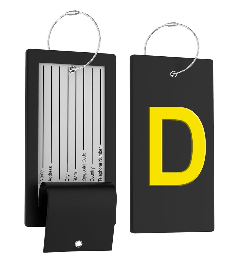 Luggage Bag Tag Initial - Fully Bendable Tag W/Stainless Steel