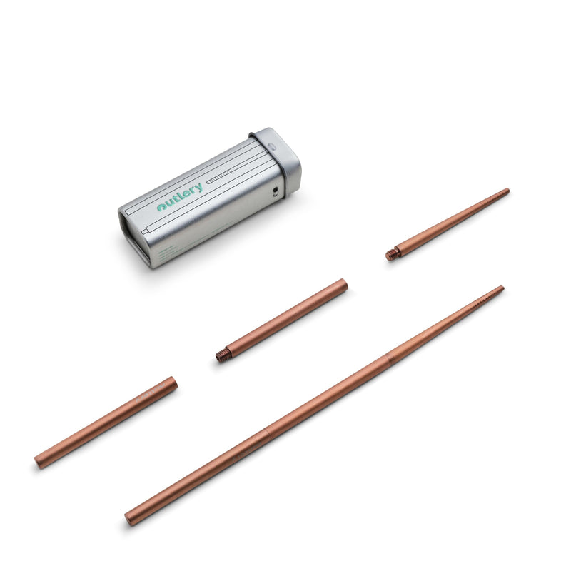 Outlery | Collapsible, Reusable Chopsticks For Travel And Day Trips - An Environmentally Friendly, Stainless Steel Metal Chopsticks Set With Portable Design