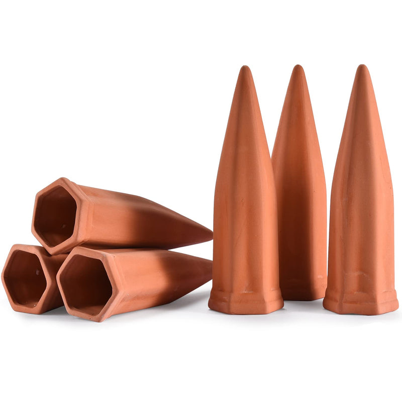 Plant Self Watering Spikes - Terracotta Plants Waterer Set Of 6 - Wine