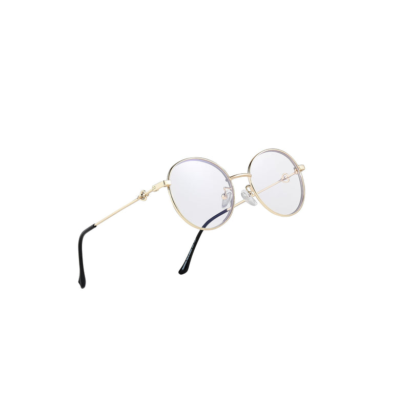 Blue Light Blocking Reading Glasses (Gold, 0 Magnification) Computer Glasses