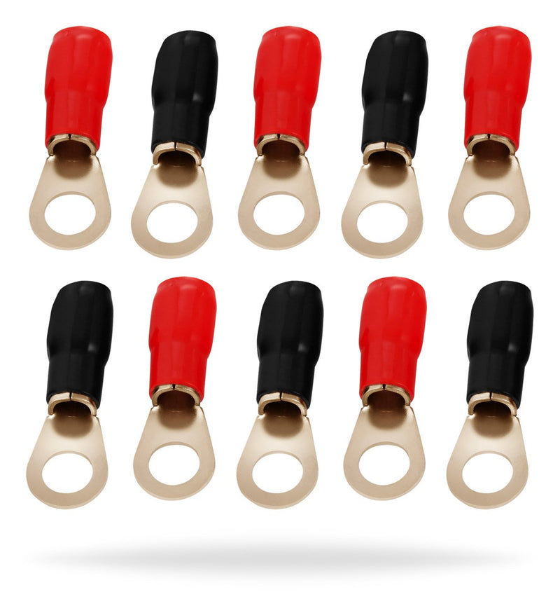 4 Gauge Awg Tinned Pure Copper Lugs Ring Terminals Connectors With Heat Shrink