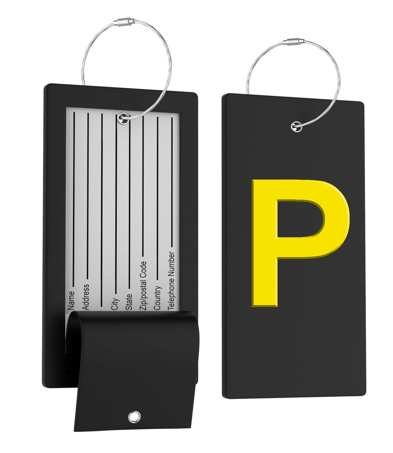 Luggage Bag Tag Initial - Fully Bendable Tag W/Stainless Steel