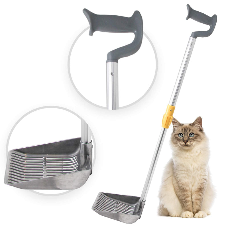 Scoop Monster Stand Up Cat Litter Scooper - (Silver) - Adjustable Length Handle