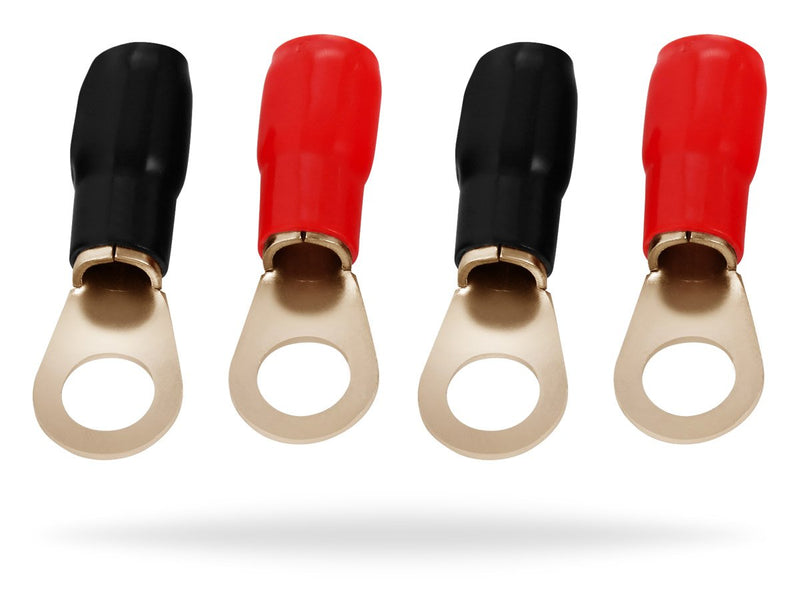 4 Gauge Awg Tinned Pure Copper Lugs Ring Terminals Connectors With Heat Shrink