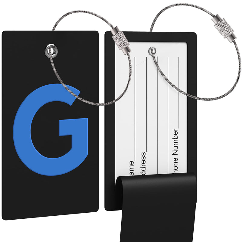 Luggage Bag Tag Initial - Fully Bendable Tag W/Stainless Steel