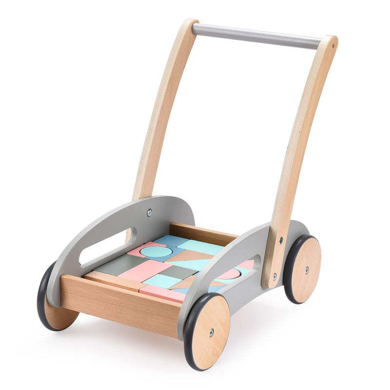 Wooden Baby Push Walker With Wheels - Walker For Baby Boy