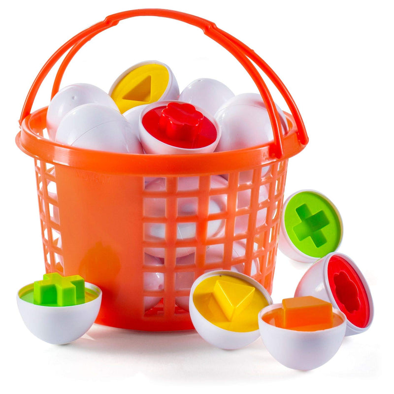 Easter Eggs Educational Puzzle In A Basket (12 Eggs) - Baby Easter Basket