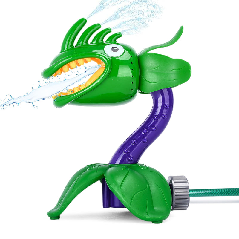 Kids Water Sprinkler - Green, Outdoor Water Spray Toy, Extra Wide Spraying Range