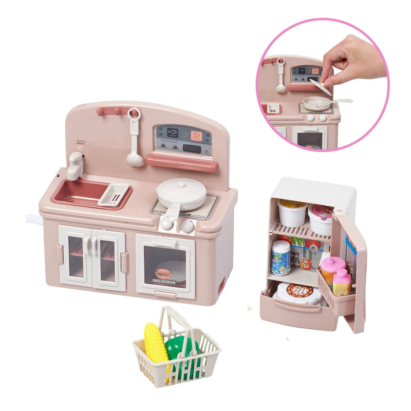 Wooden Toy Kitchen Set For Toddlers Age 3 And Up - Realistic Play Kitchen