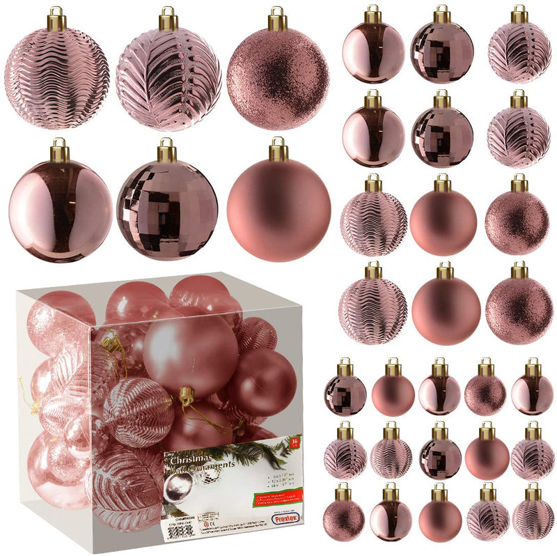 Christmas Tree Ornaments - Rose Gold Christmas Ornaments Set For Christmas