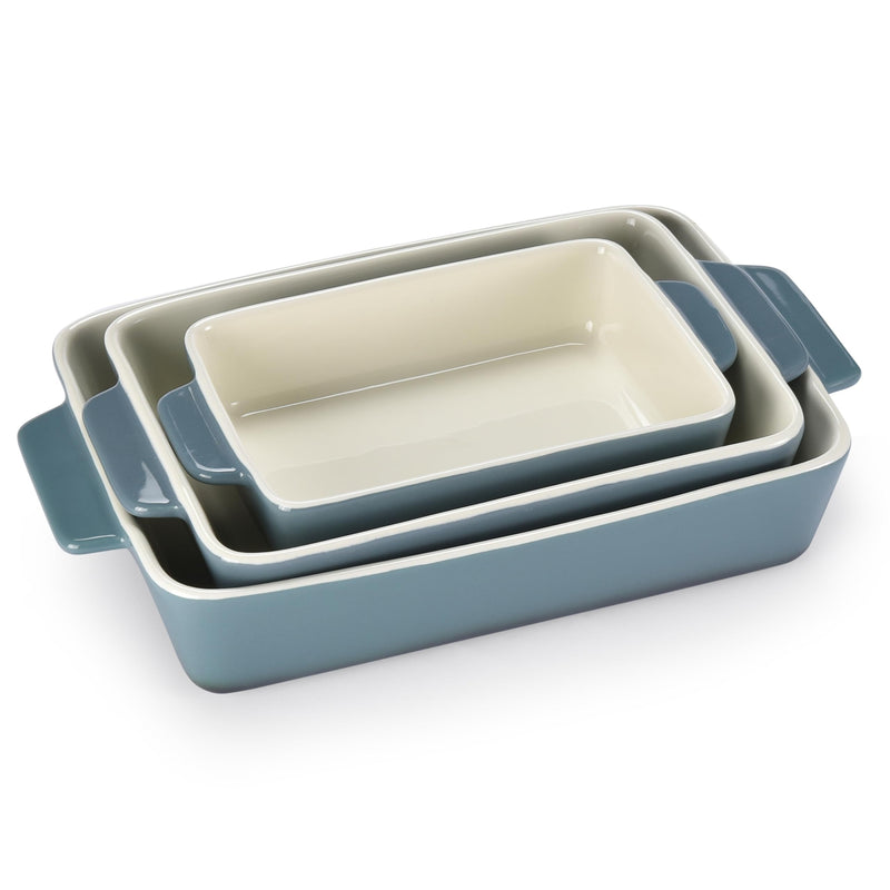 Porcelain Bakeware Set - Rectangular Baking Dish - Casserole Dishes For Oven