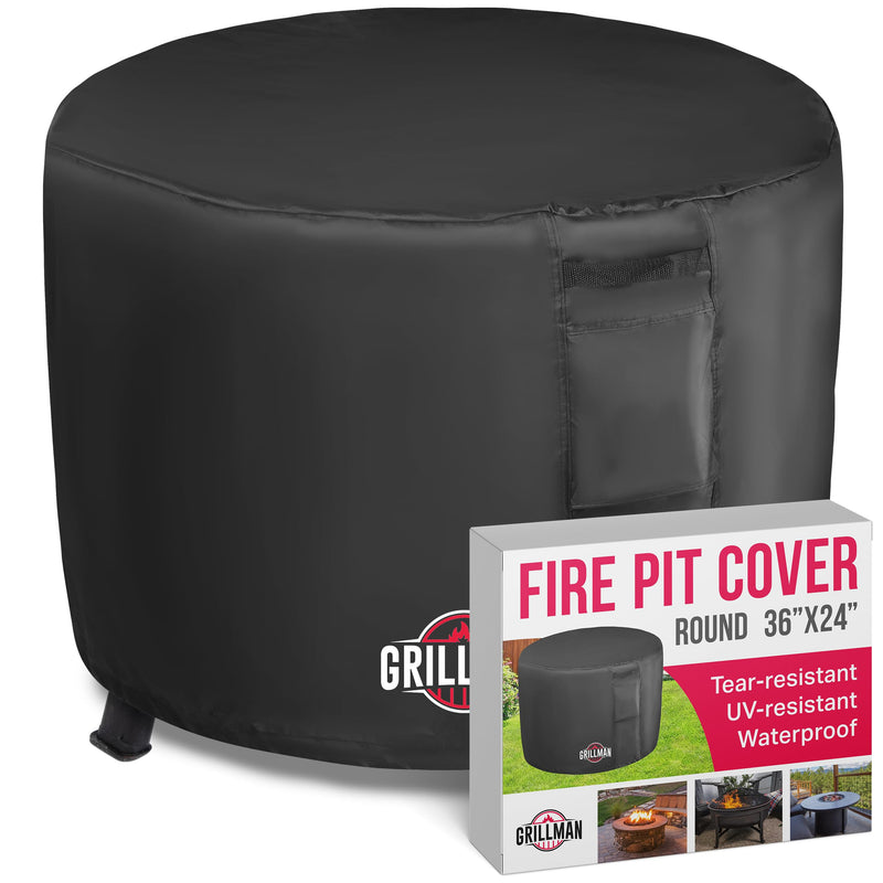 Heavy Duty Fire Pit Covers, Fit 30-36 Inch Round Gas Fire Pit - 600d Polyester