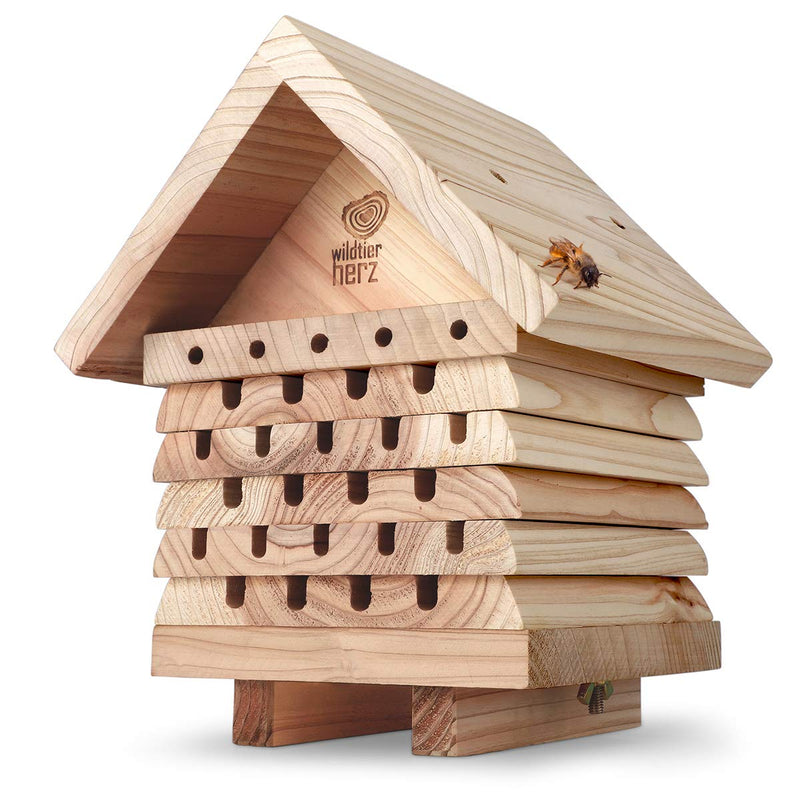 Wildlife Herz I Beehotel, Heavy Design Made Of Screwed Solid Wood, Nesting Aid