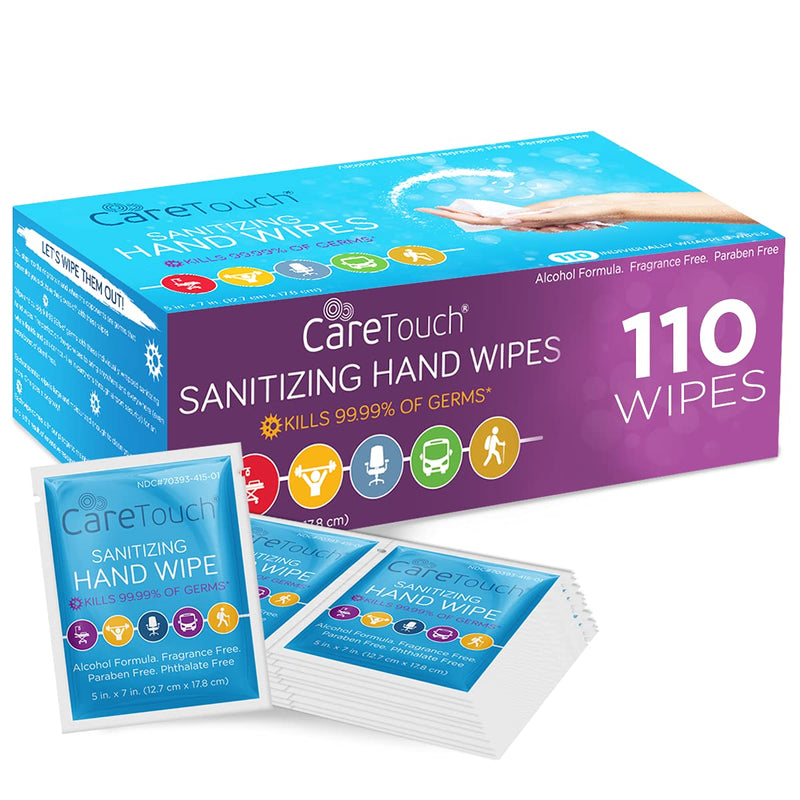 Hand Sanitizer Wipes - 110 Hand Wipes Individually Wrapped - Travel Size