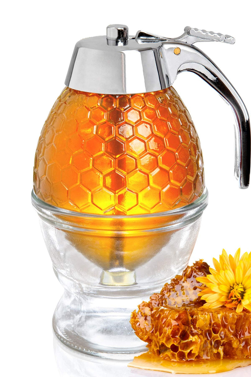 Honey Dispenser Plus - Glass Honey Dispenser No Drip Glass With Stand