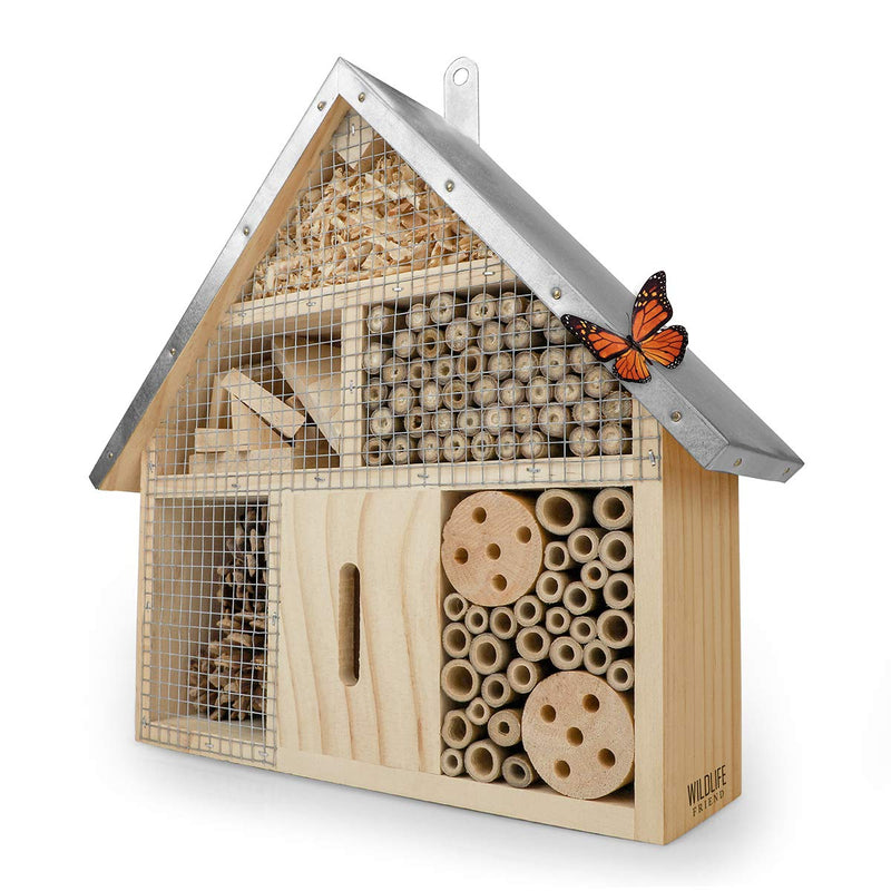 I Insect Hotel Xxl With Metal Roof - Untreated Wood, Insect House