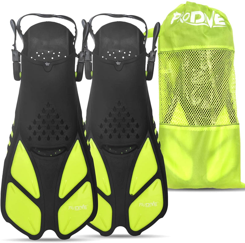 Snorkel Diving Fins  Adjustable Open-Heel Swim Fins, Short-Blade Snorkeling