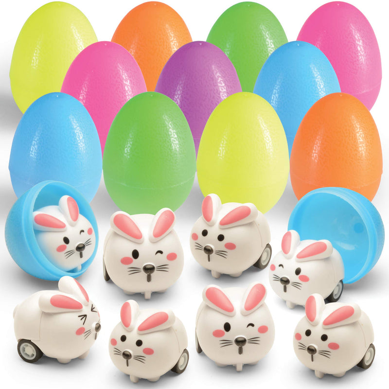 6 Toy Filled Easter Eggs Filled With Mini Pull-N-Go Easter