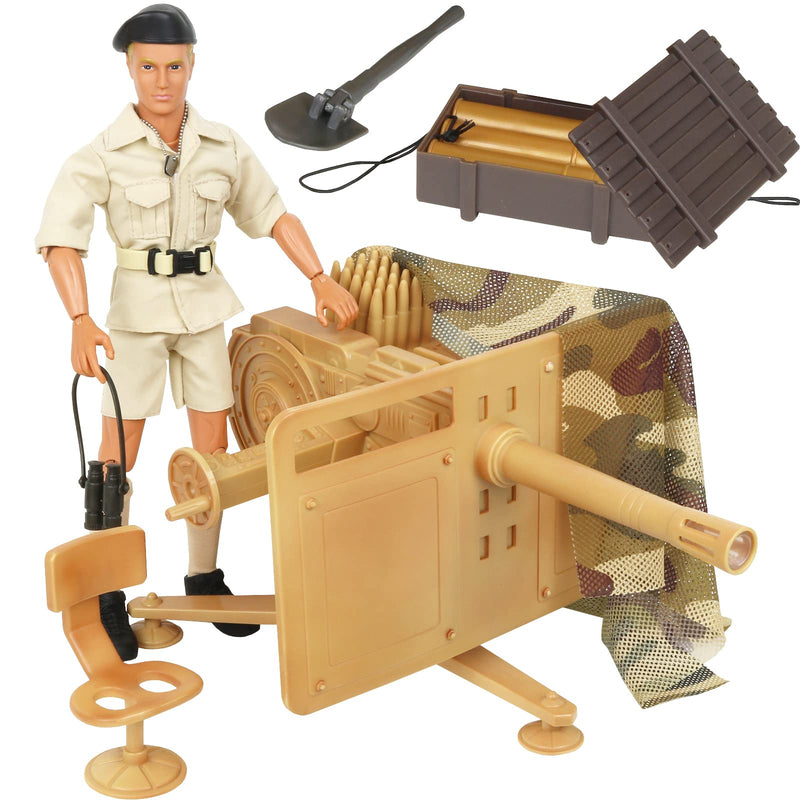 Action Figure Wwii Field Gun 5 Piece Set, Military Action Figures And Army