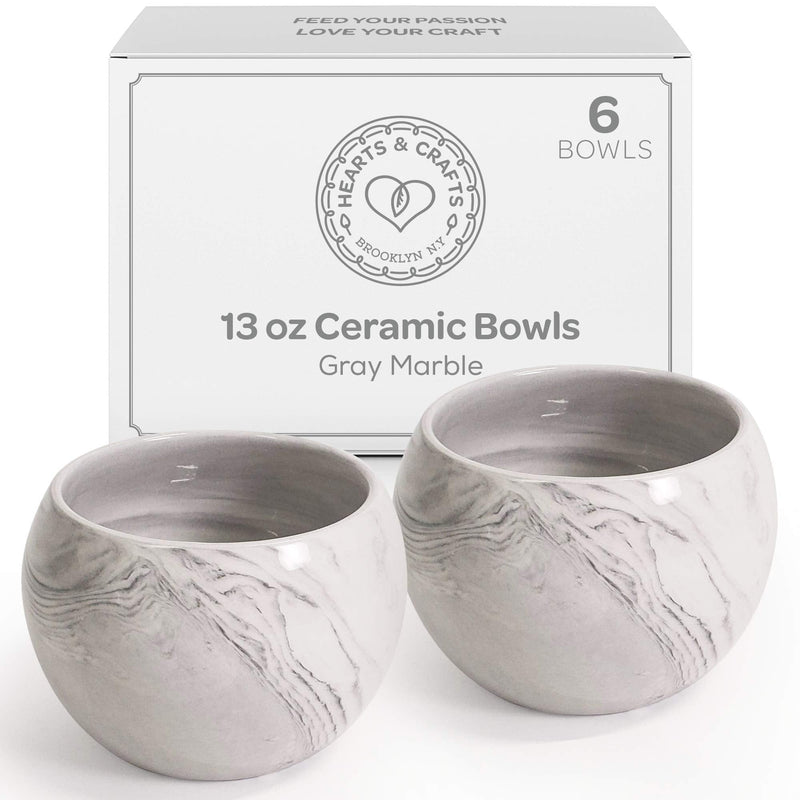 Gray Marble Ceramic Bowls For Candle Making - Multi-Use Ceramic Pots