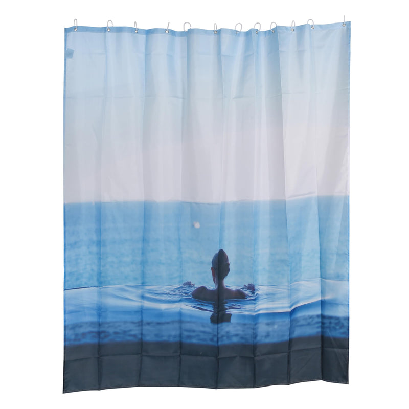 2lb Depot  Bathroom Shower Curtain Luxury Blue Lady Dcor - 70&