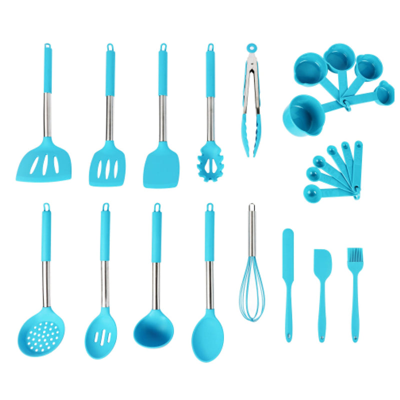 Silicone Cooking Utensils Set - Kitchen Utensil Set For Nonstick Cookware - Heat