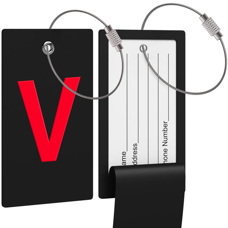 Luggage Bag Tag Initial - Fully Bendable Tag W/Stainless Steel