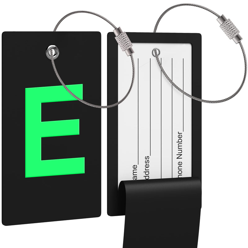 Luggage Bag Tag Initial - Fully Bendable Tag W/Stainless Steel