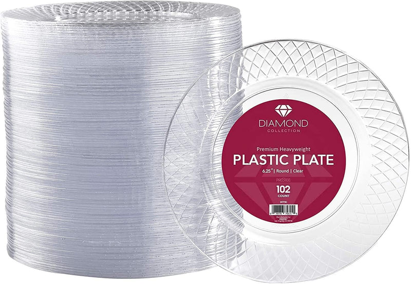 Clear Plastic Plates 144ct - 75" Disposable Heavy Duty Hard Plates For Party